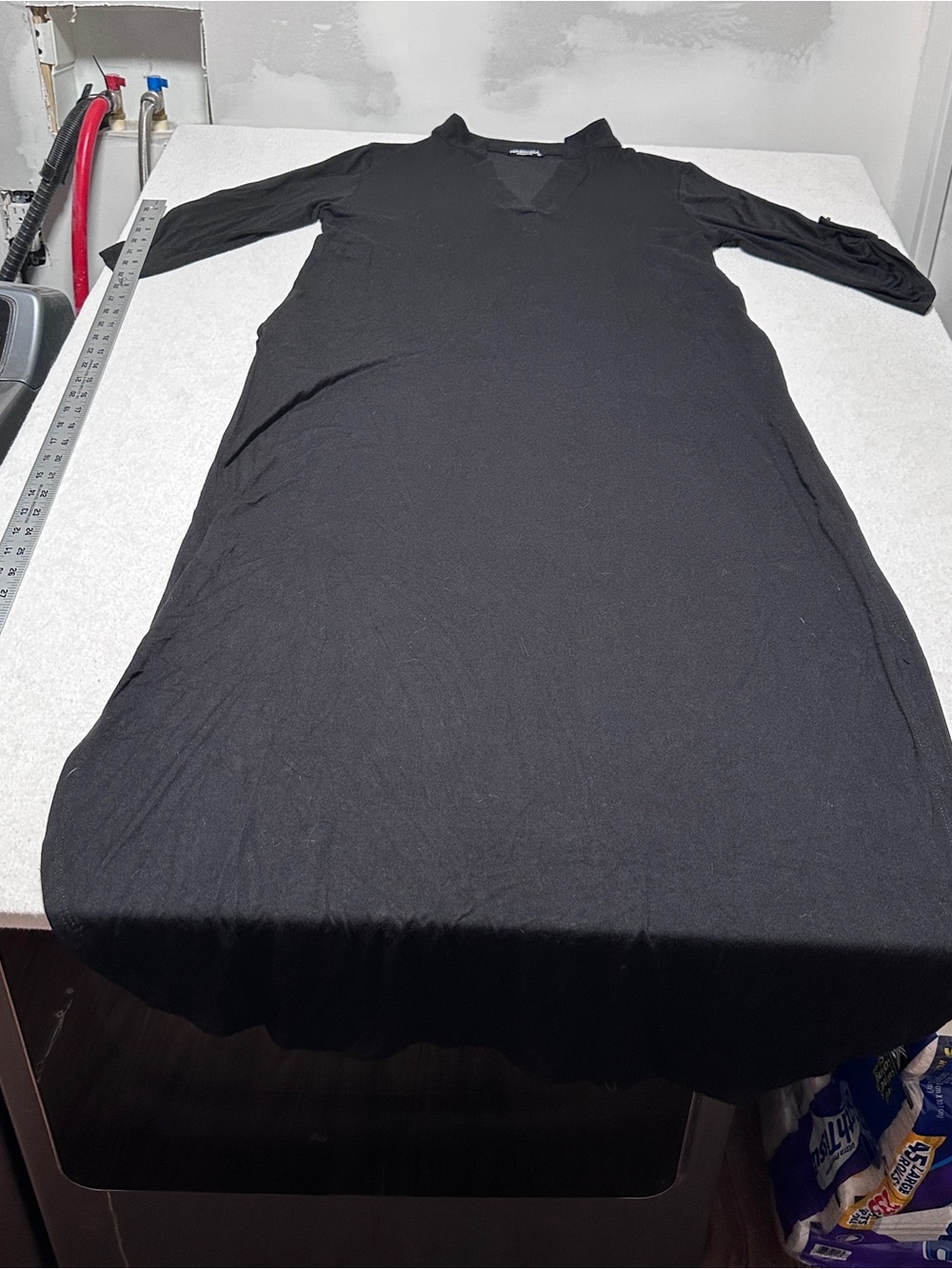 HEIMISH USA Black Maxi Dress with V-Notch